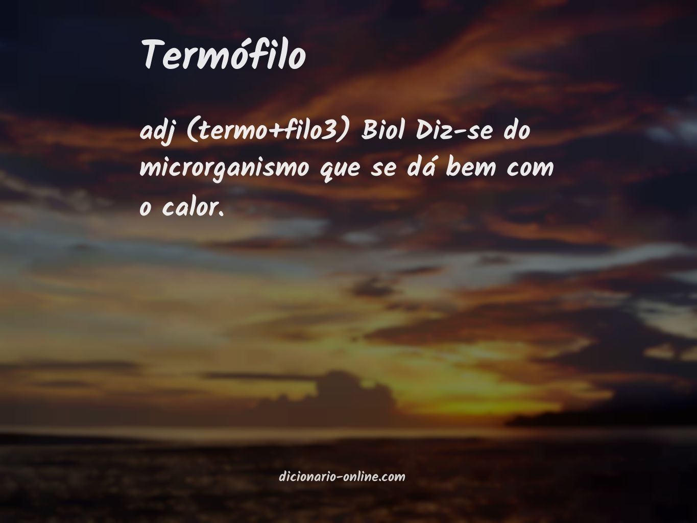 Significado de termófilo