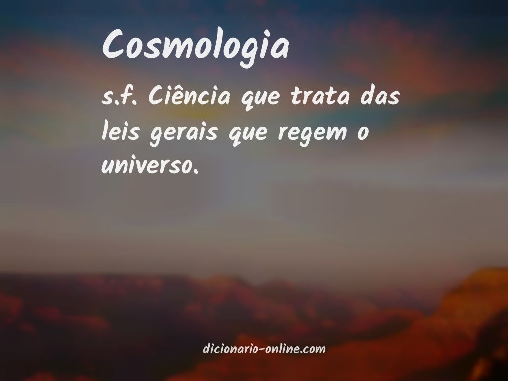 Significado de cosmologia