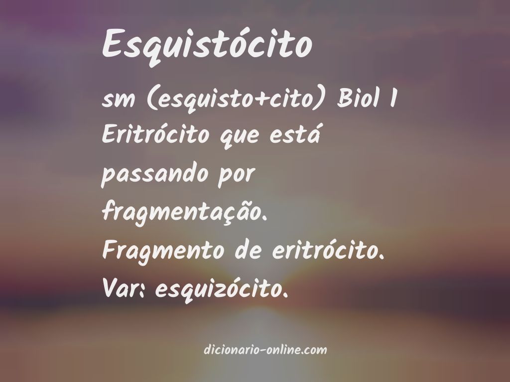 Significado de esquistócito