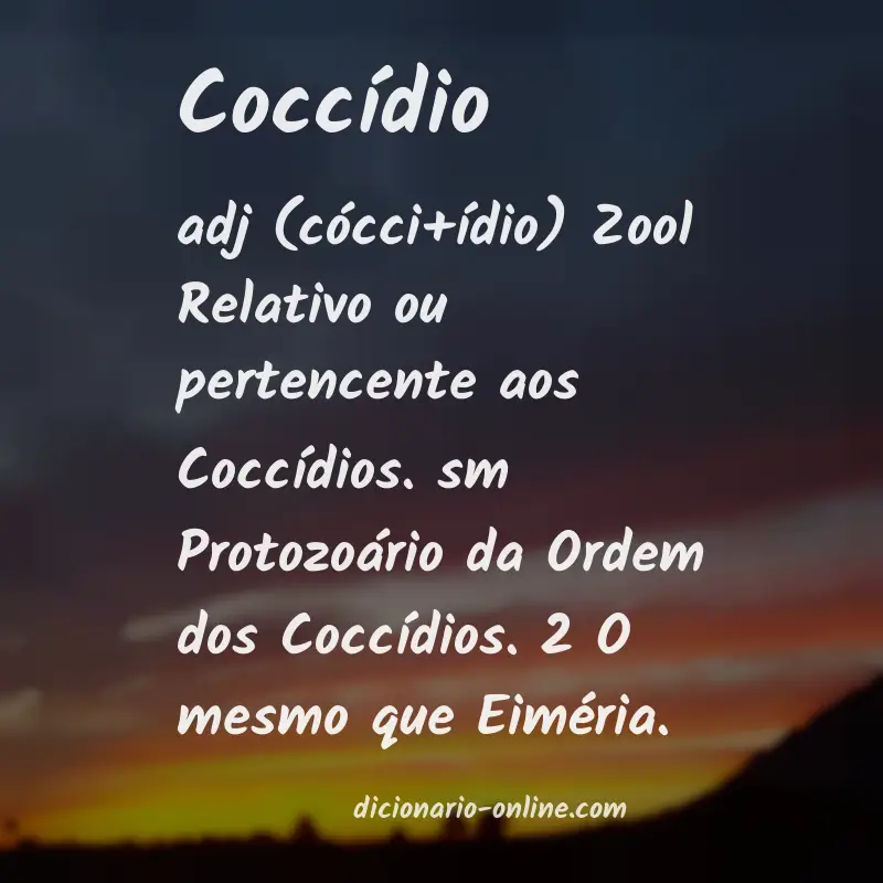 Significado de coccídio