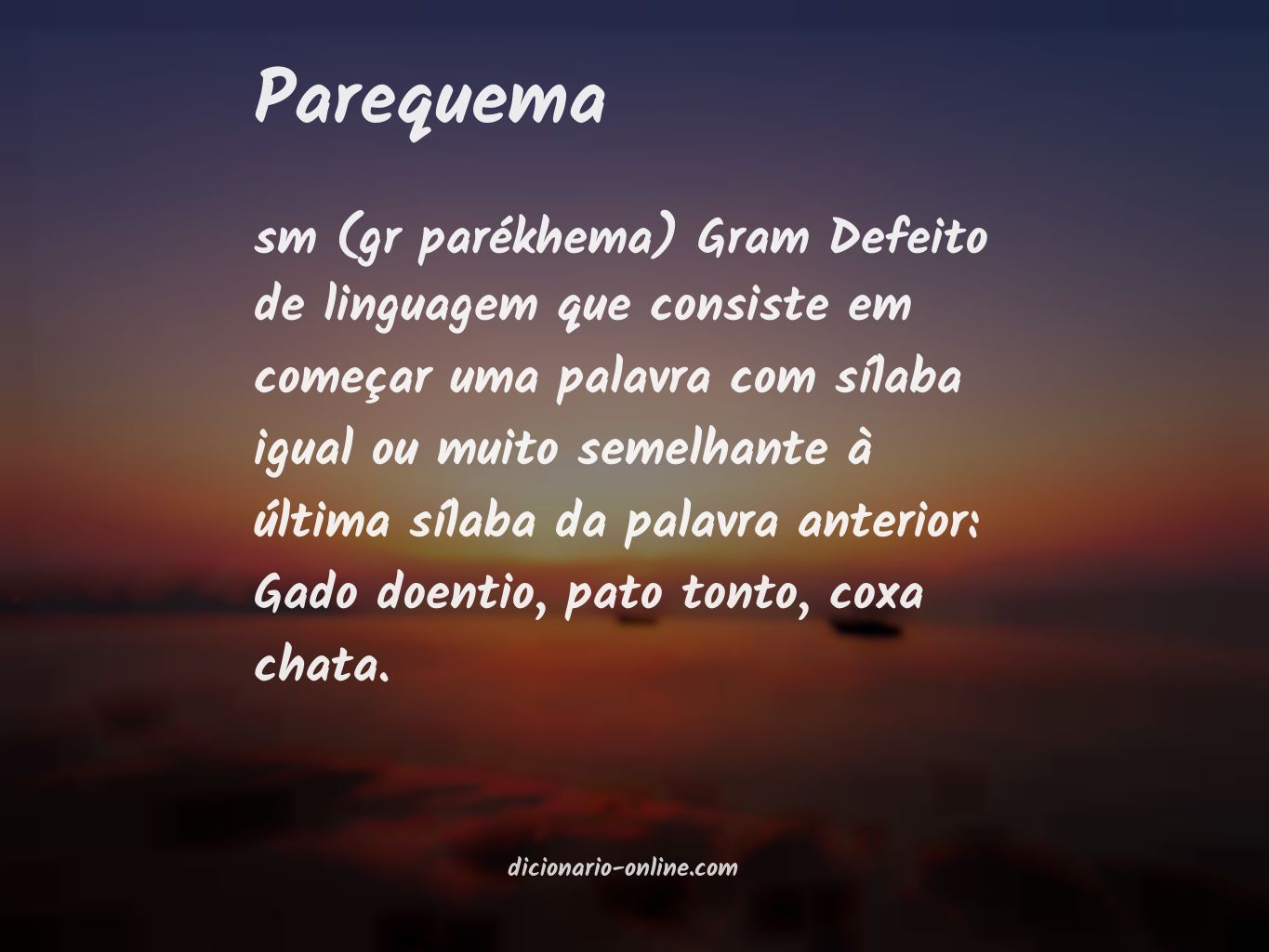 Significado de parequema