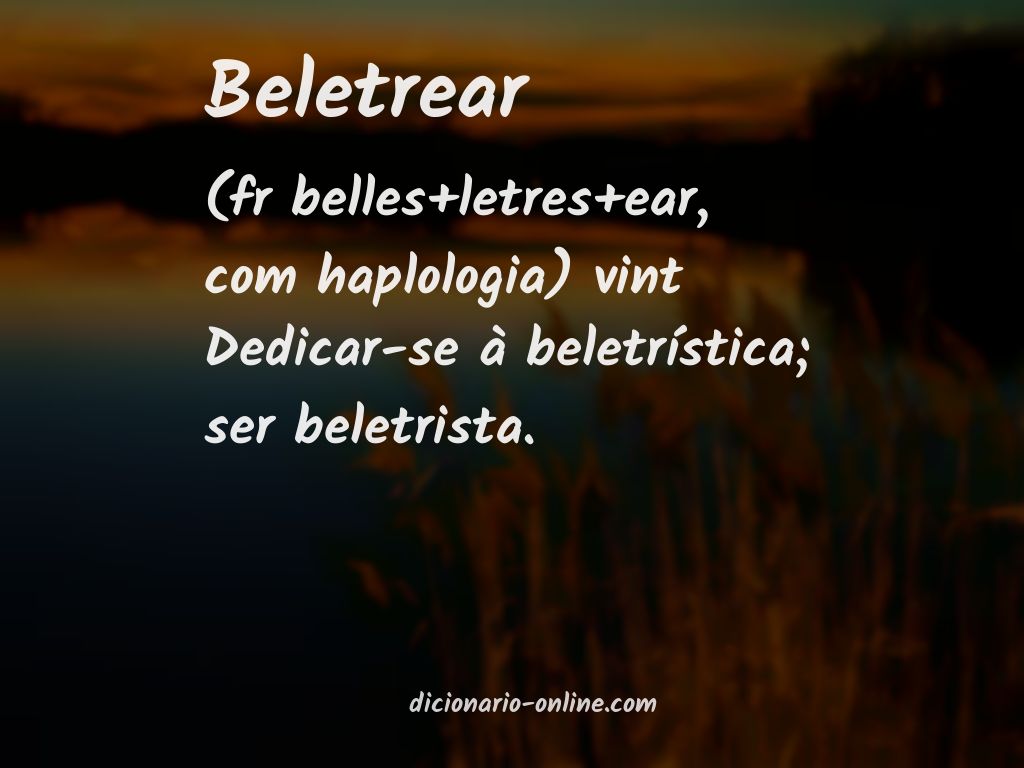 Significado de beletrear