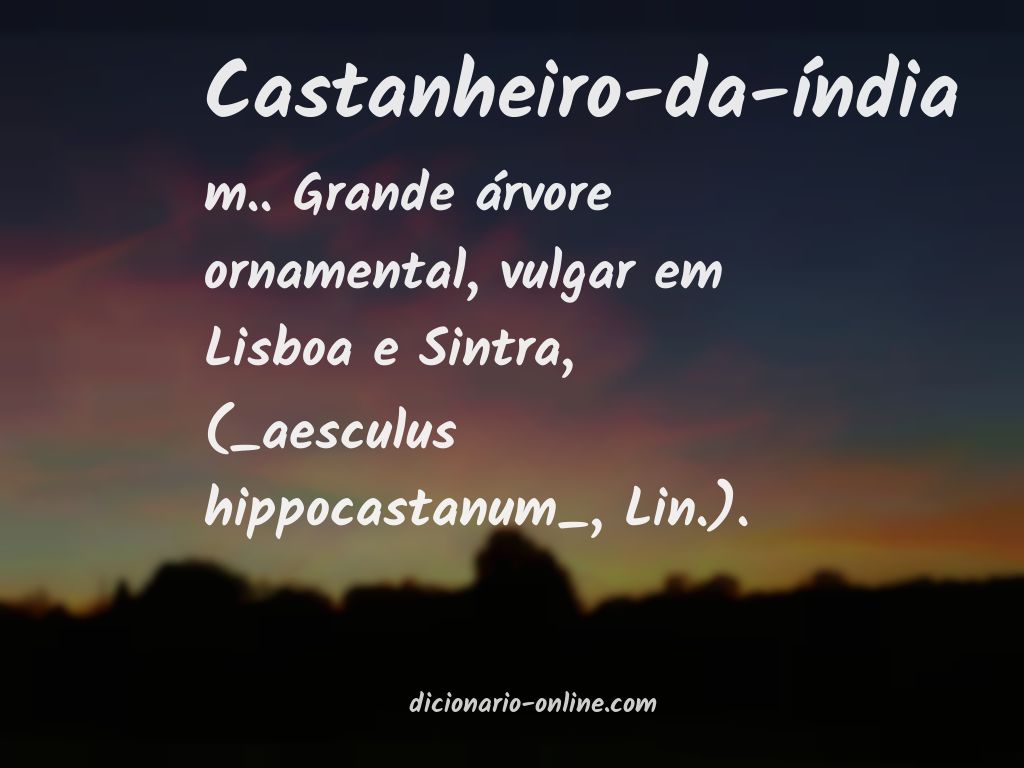 Significado de castanheiro-da-índia