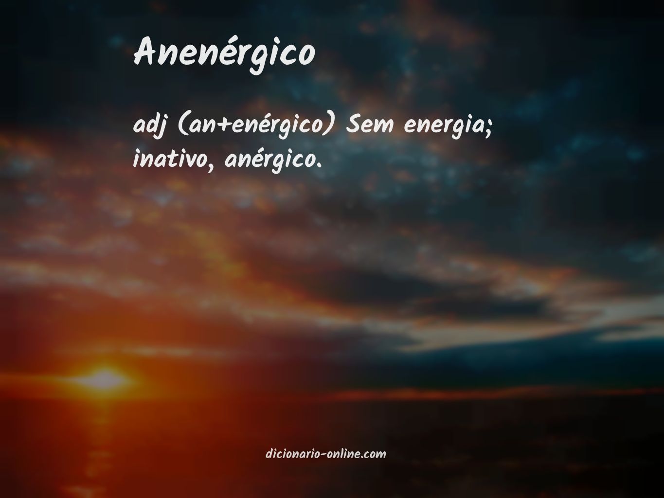 Significado de anenérgico