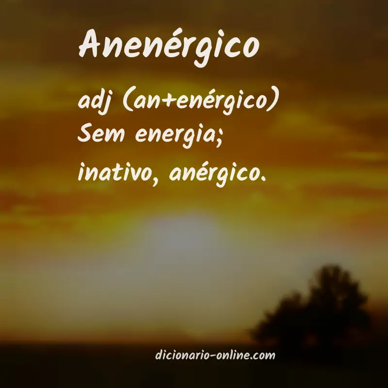 Significado de anenérgico