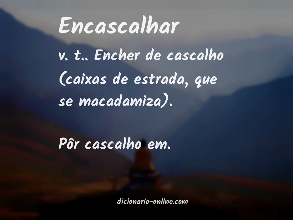 Significado de encascalhar