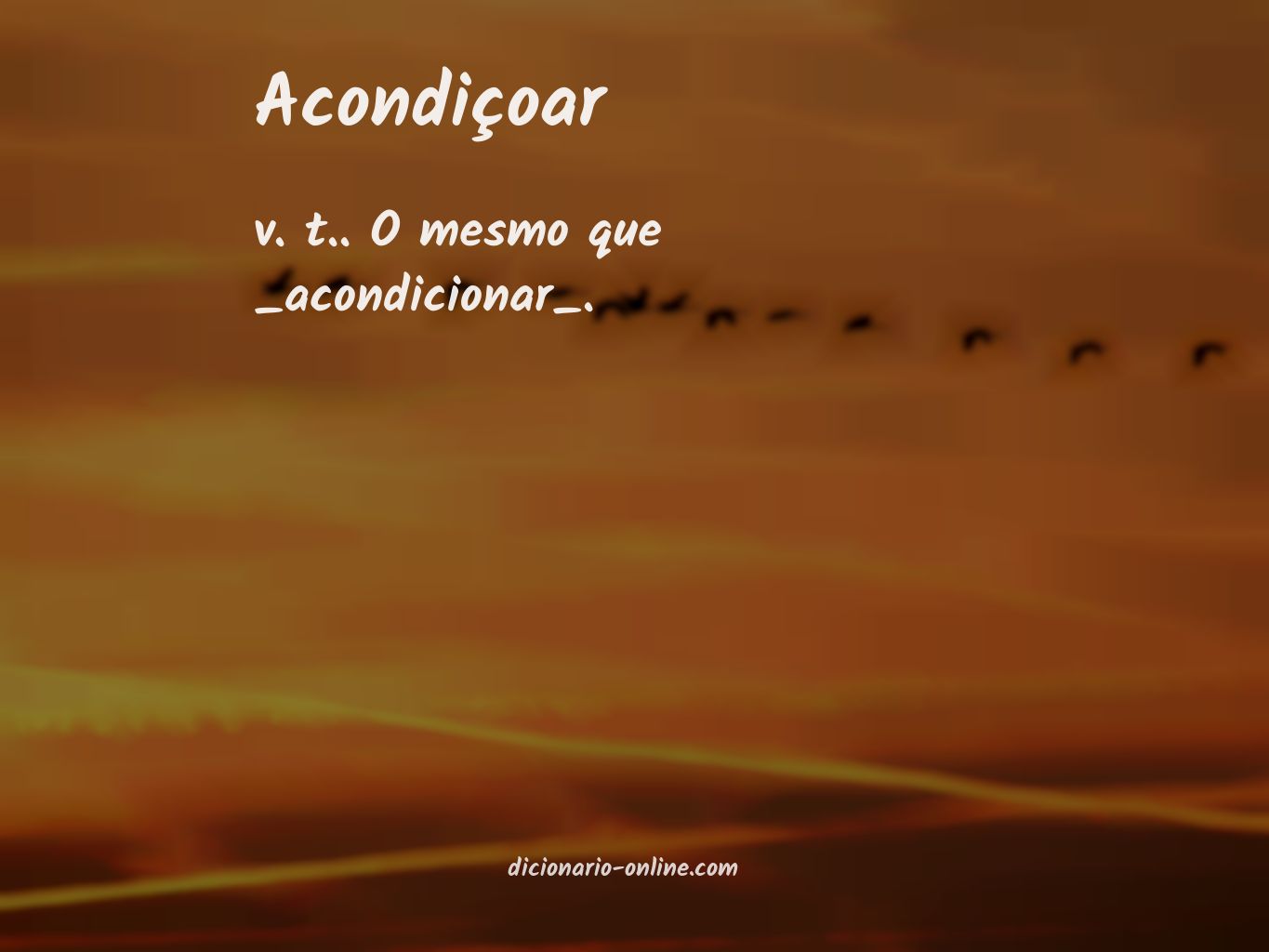 Significado de acondiçoar