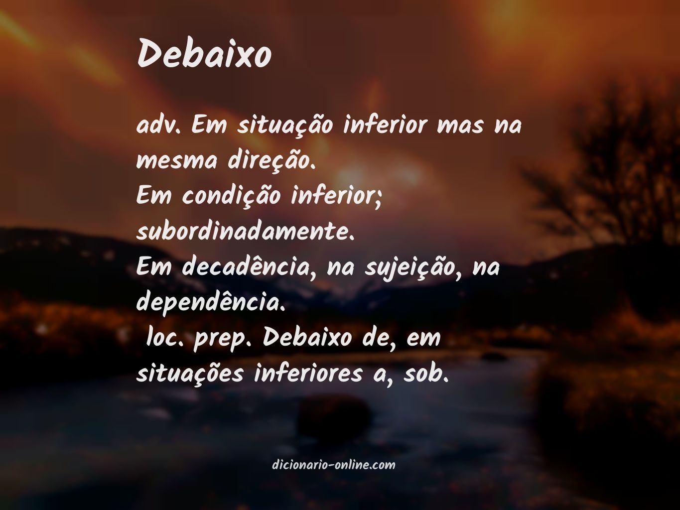 Significado de debaixo