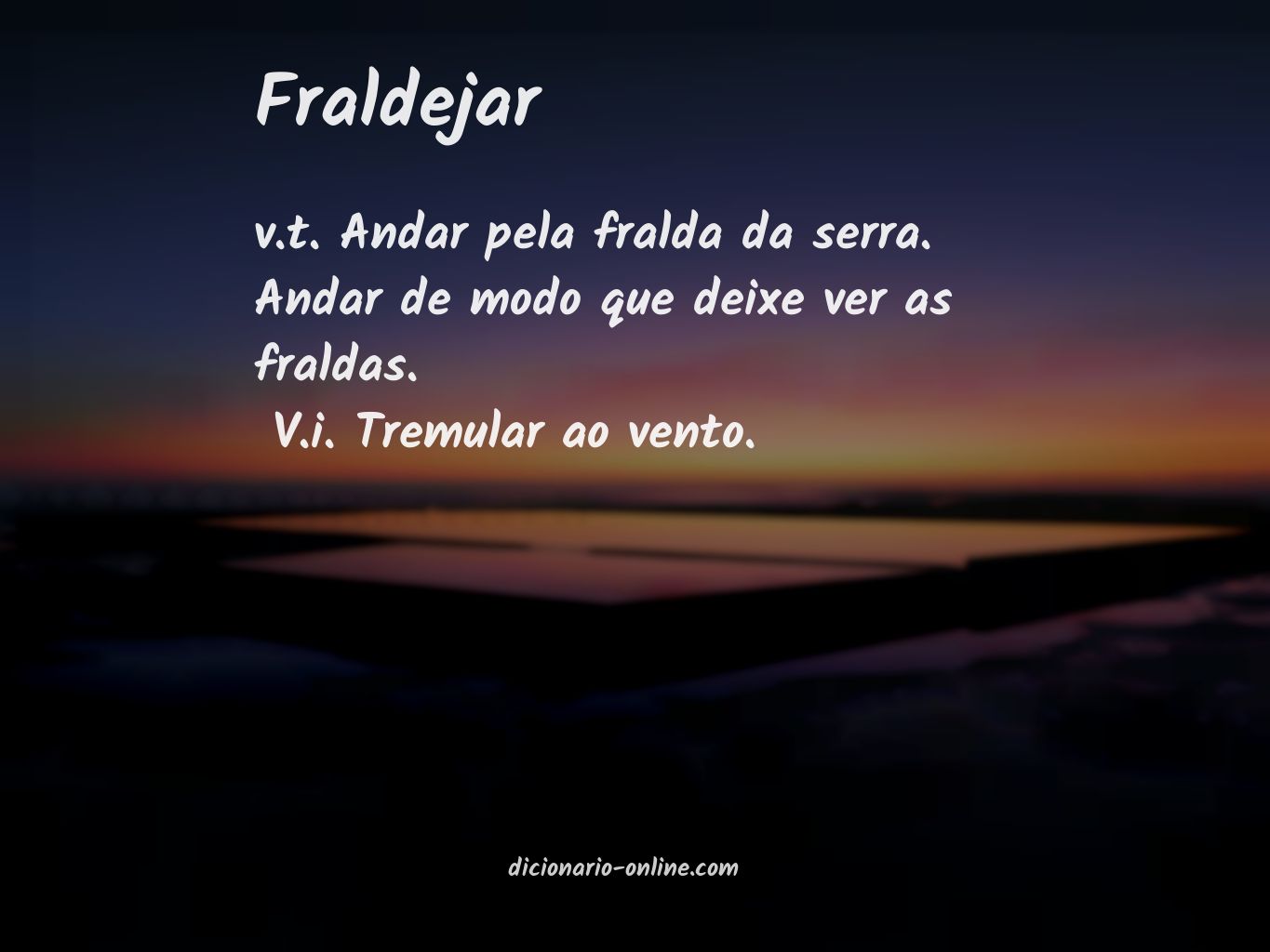 Significado de fraldejar