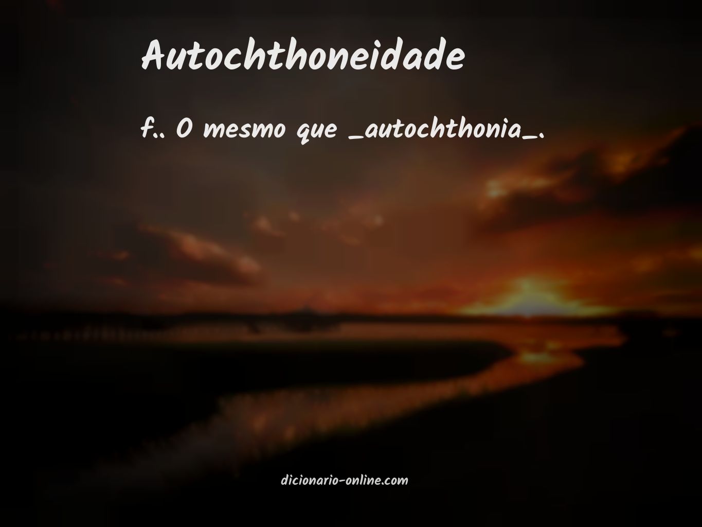 Significado de autochthoneidade