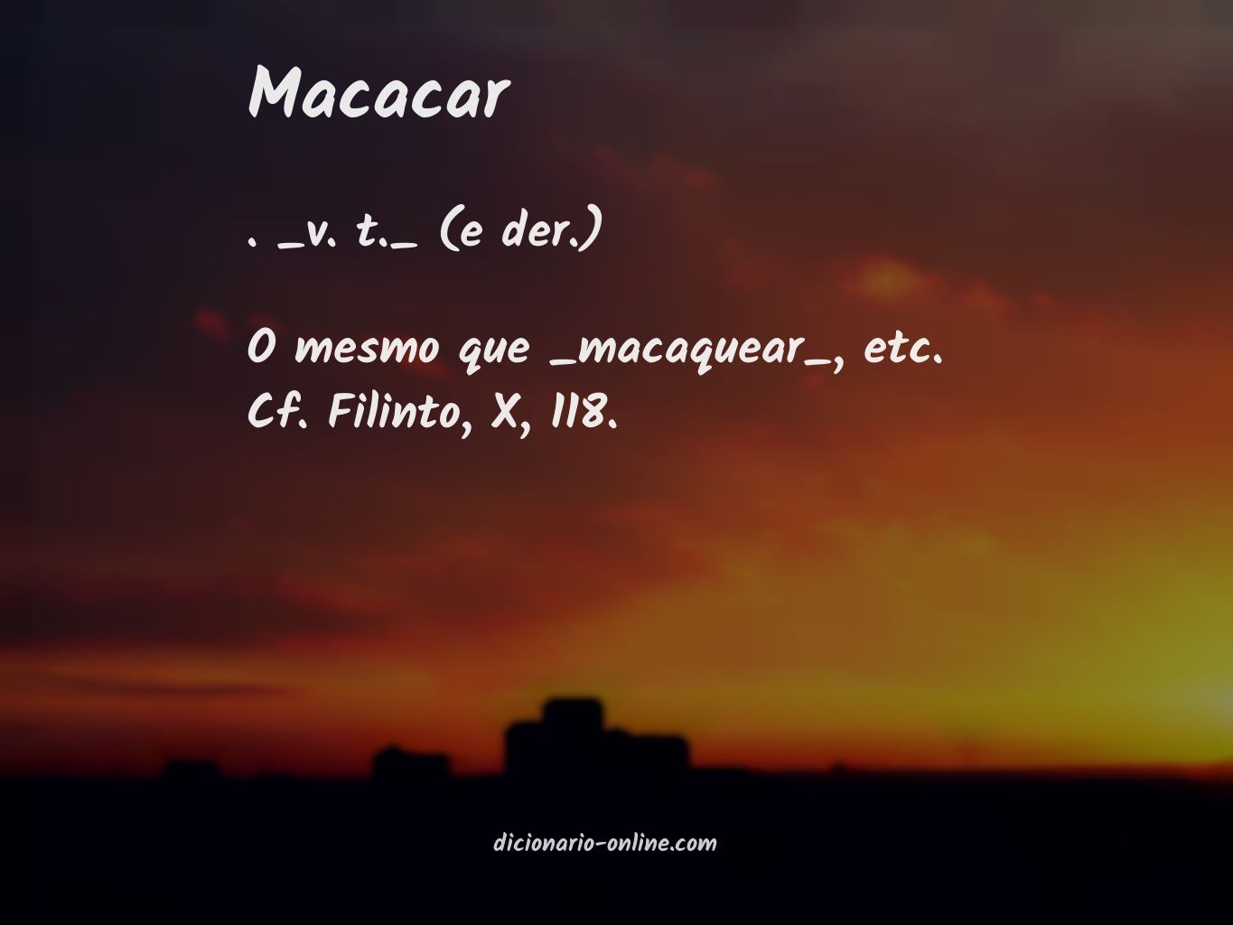 Significado de macacar