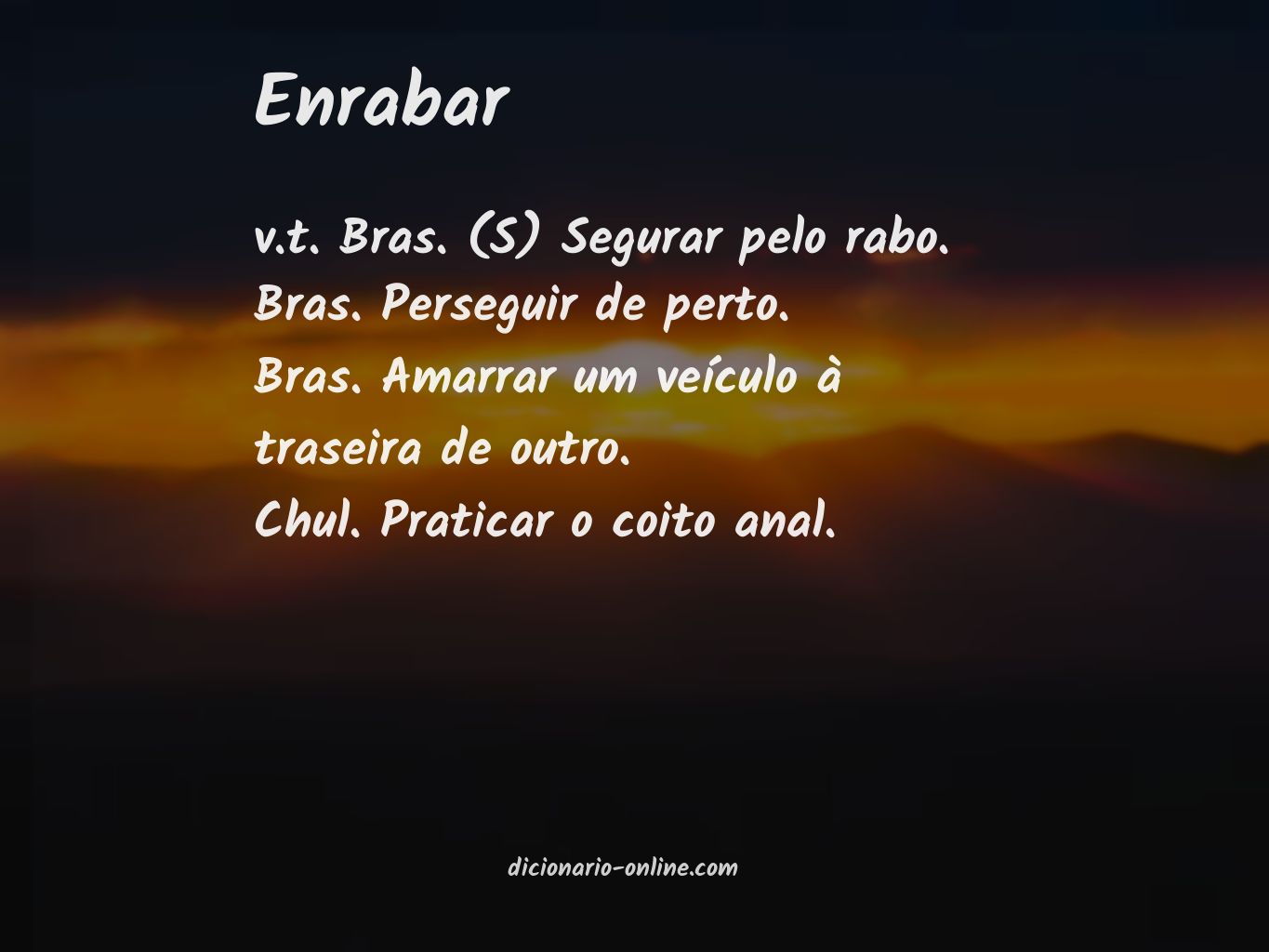 Significado de enrabar