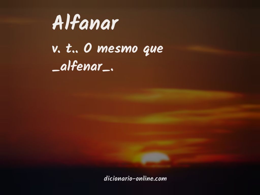 Significado de alfanar