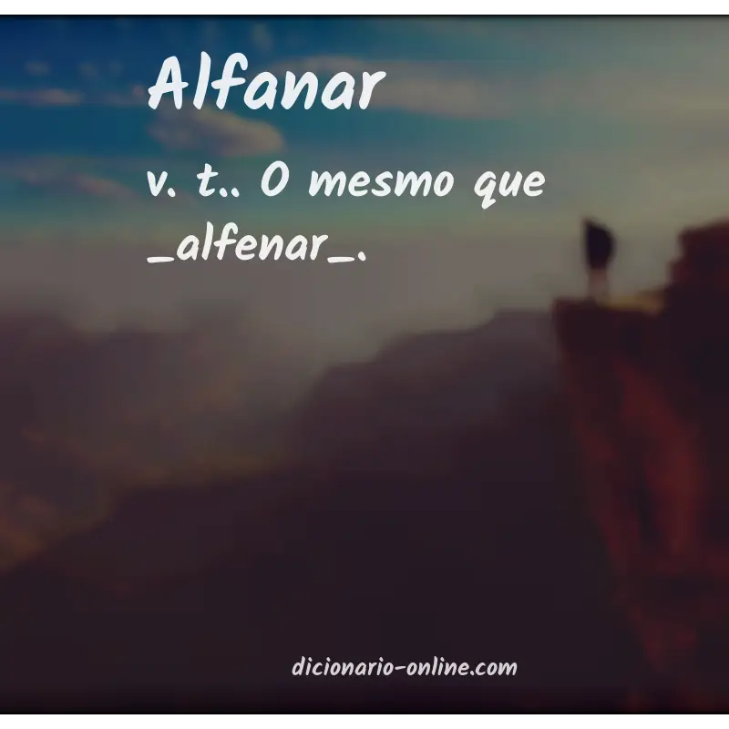 Significado de alfanar