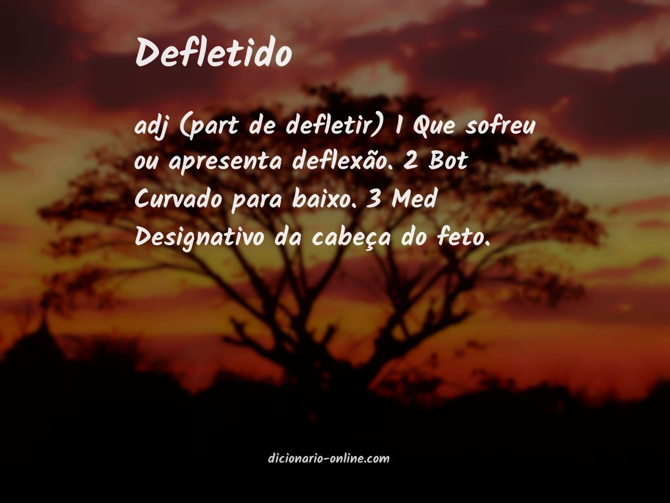 Significado de defletido