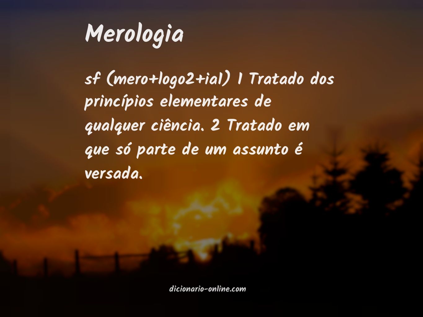 Significado de merologia