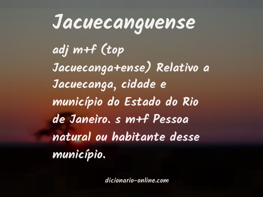 Significado de jacuecanguense