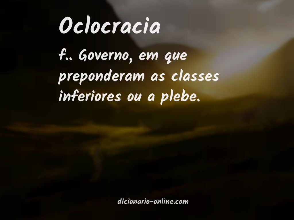 Significado de oclocracia