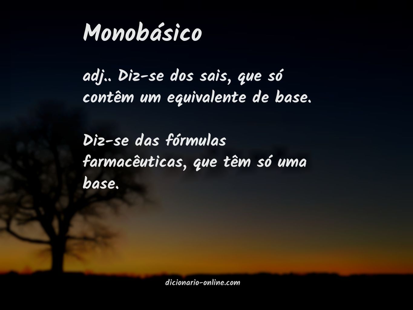 Significado de monobásico