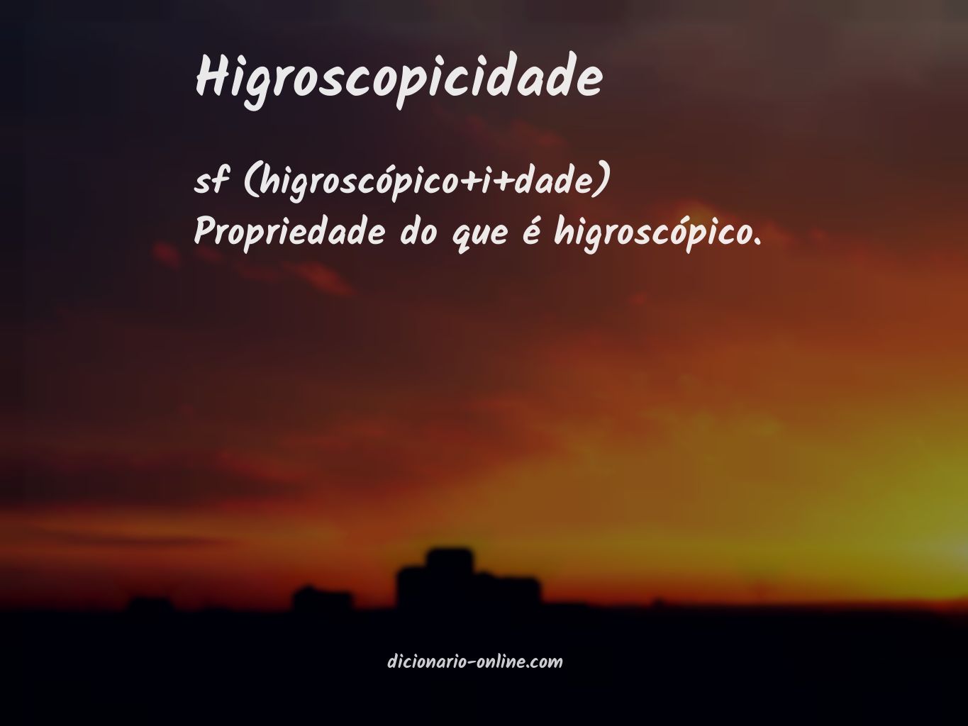 Significado de higroscopicidade