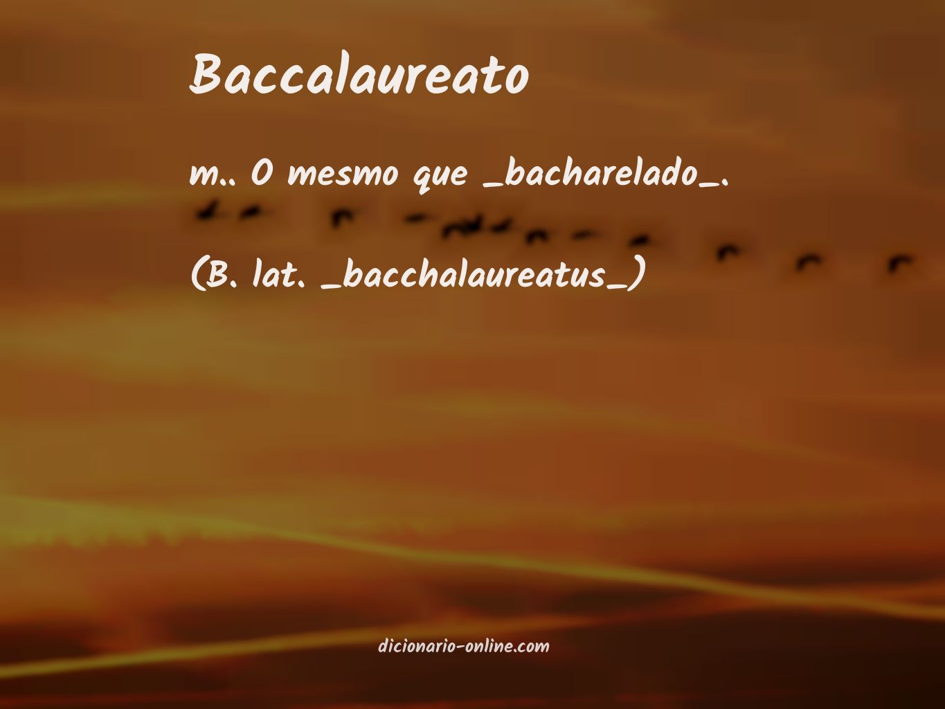 Significado de baccalaureato