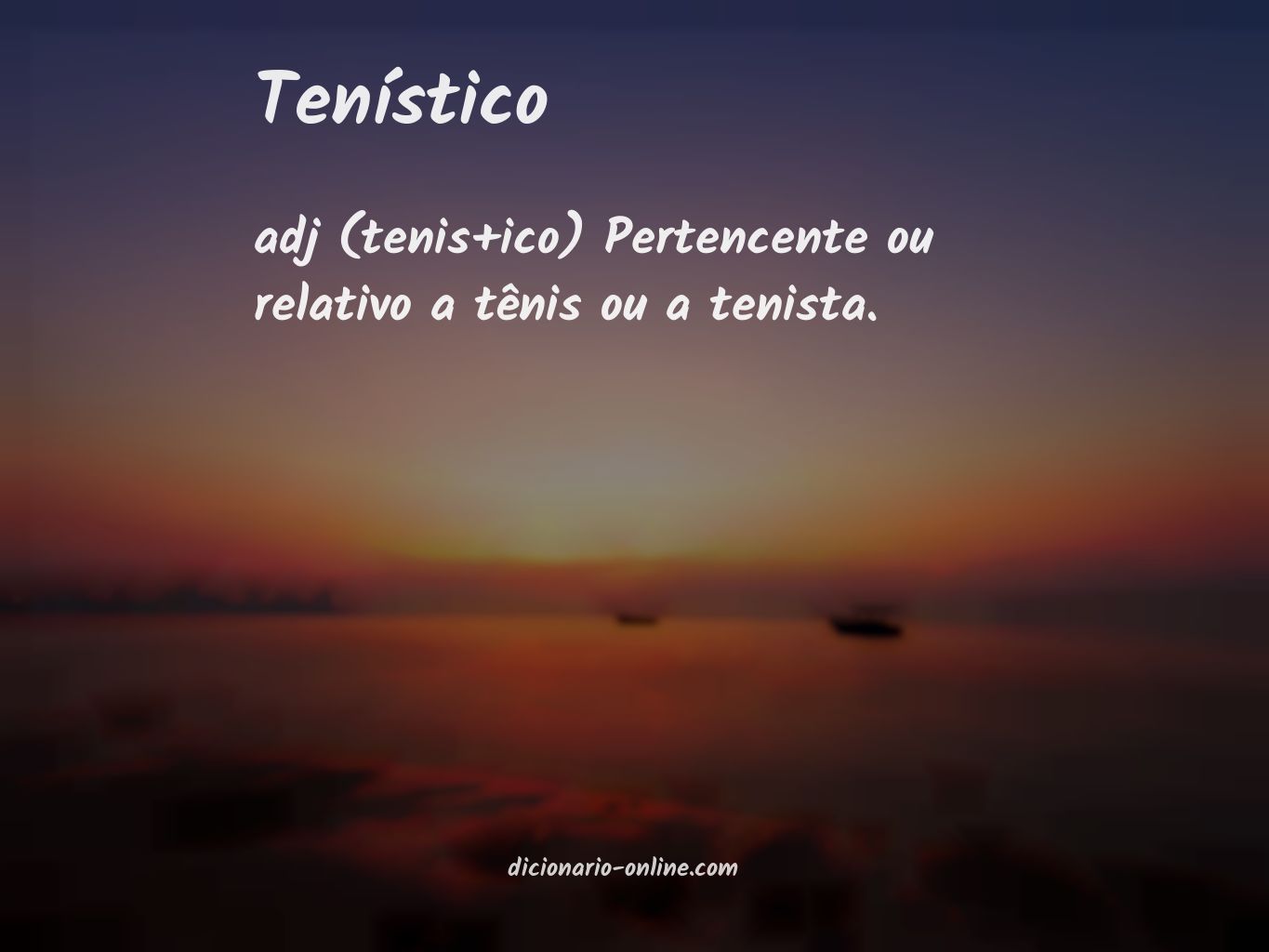 Significado de tenístico