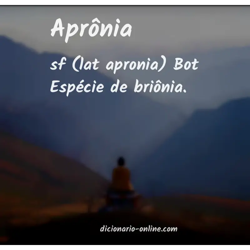 Significado de aprônia