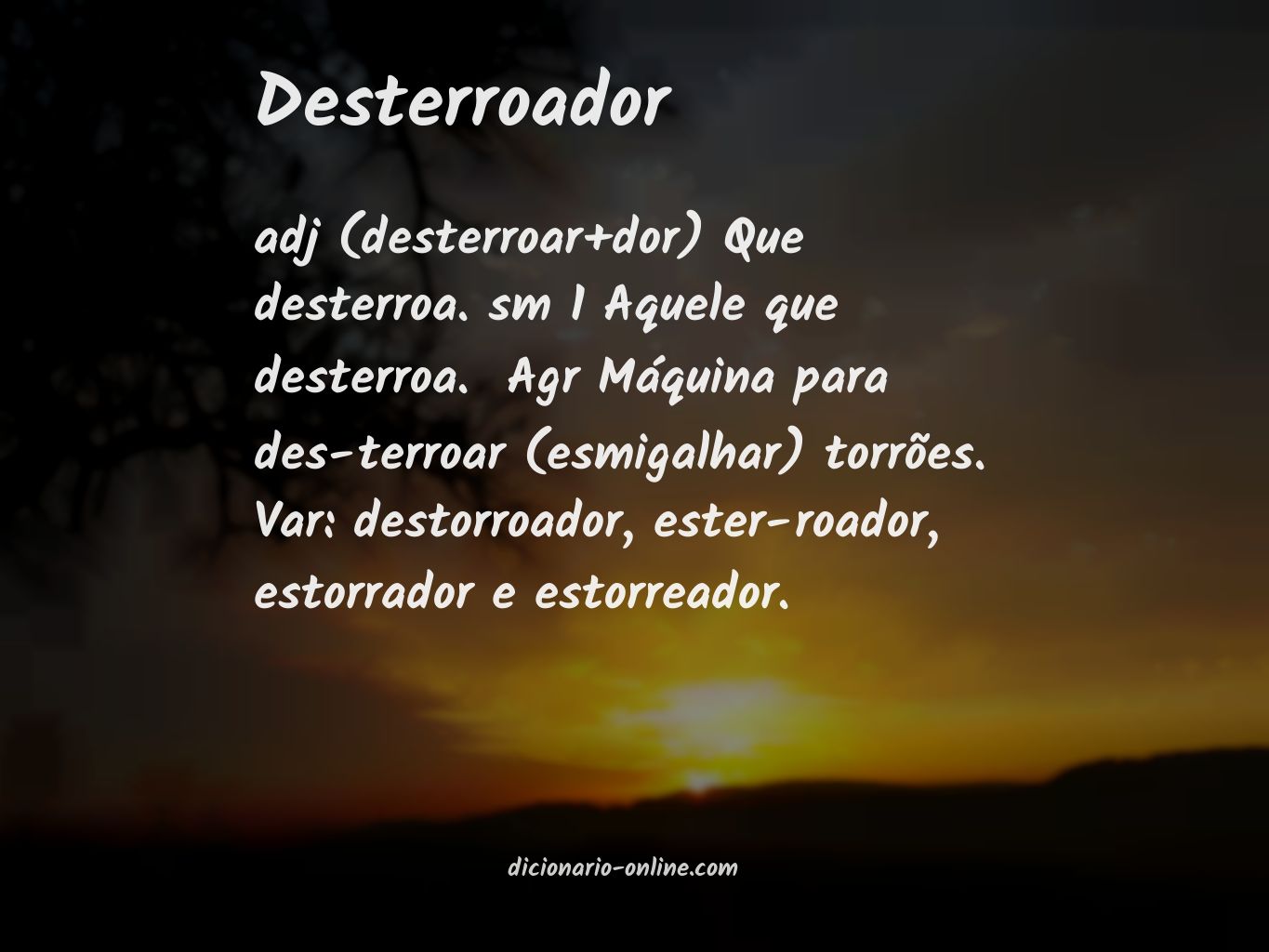 Significado de desterroador