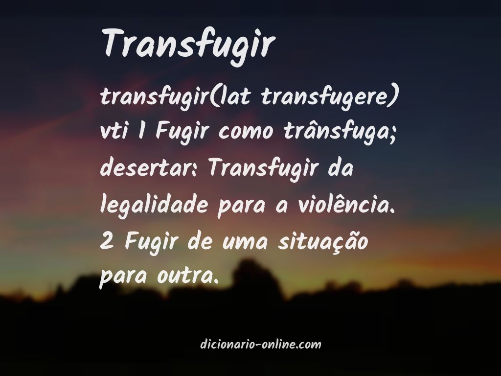 Significado de transfugir