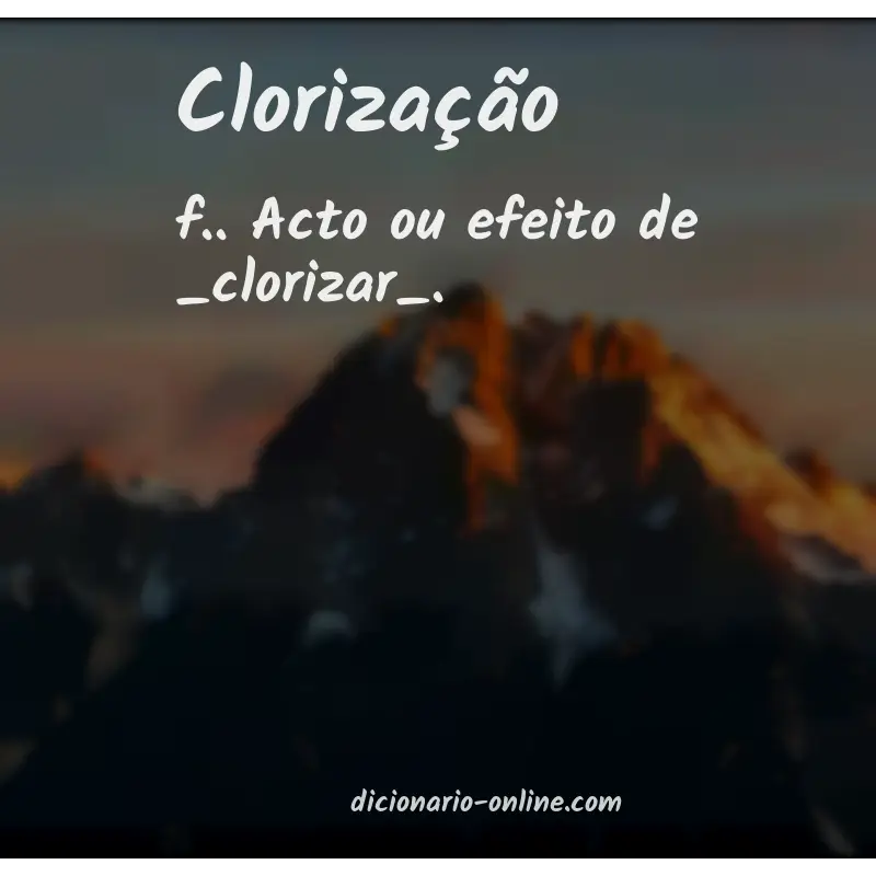 Significado de clorização