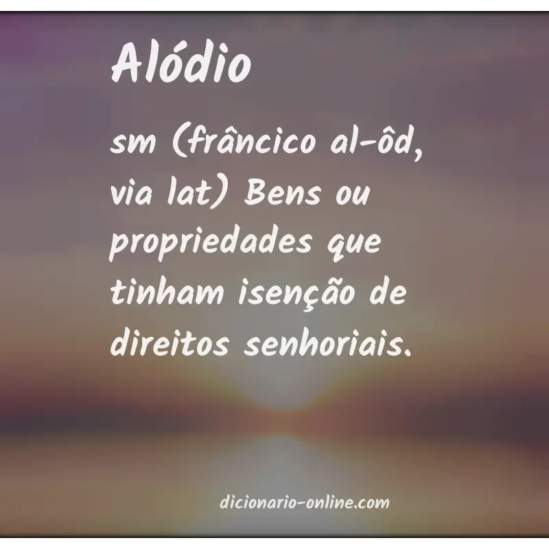 Significado de alódio