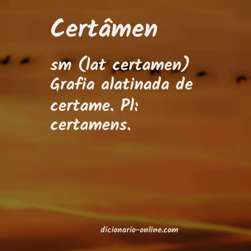 Significado de certâmen