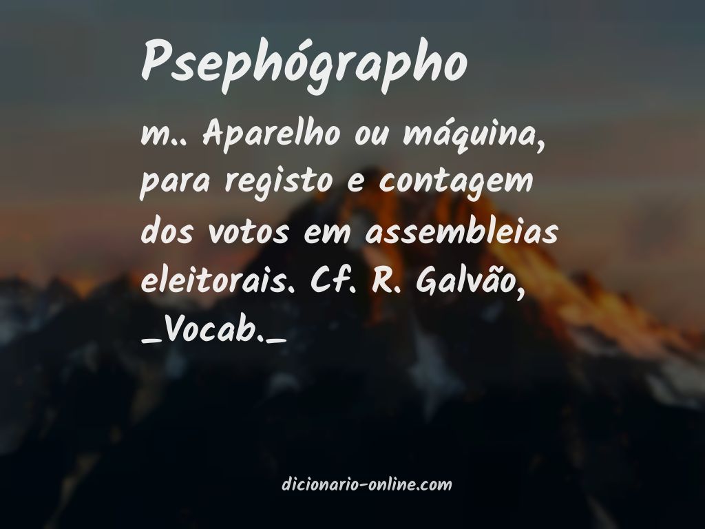 Significado de psephógrapho