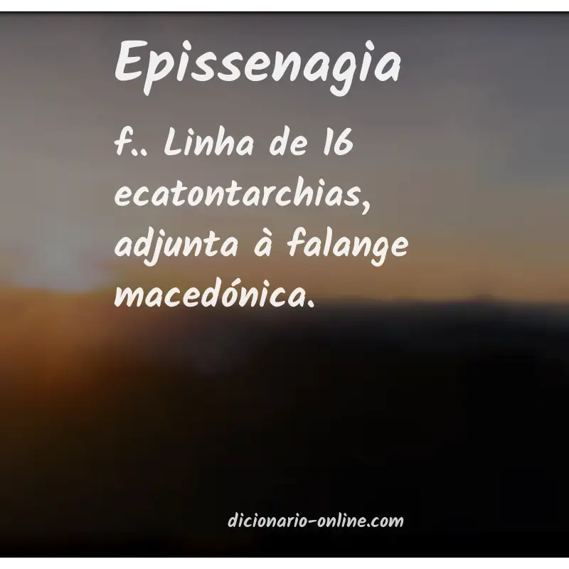 Significado de epissenagia