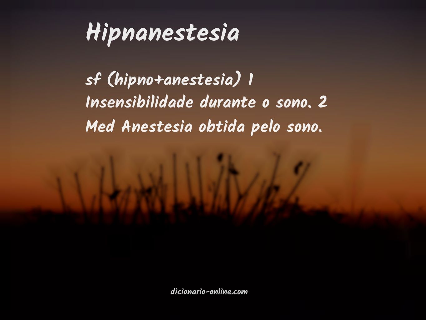 Significado de hipnanestesia