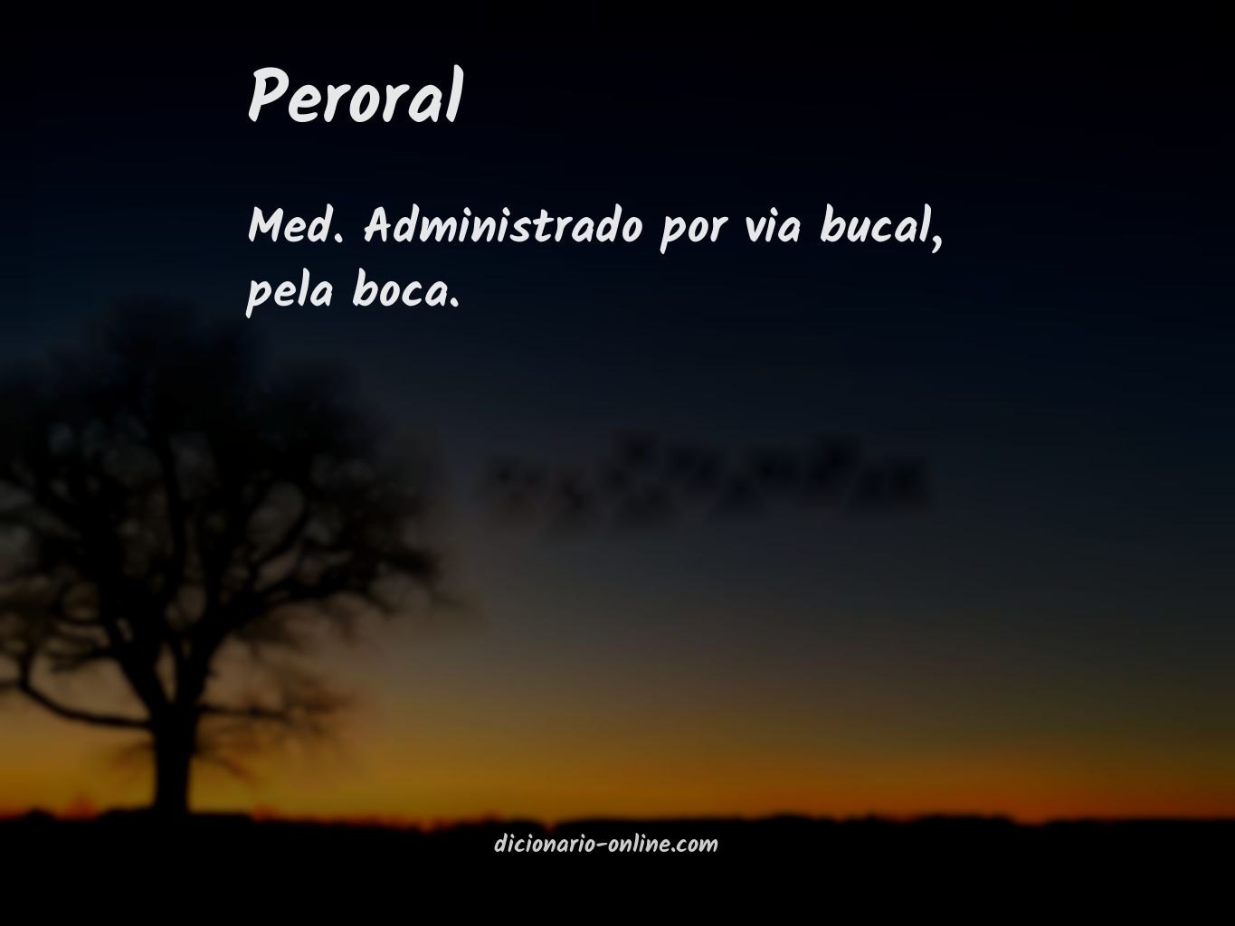 Significado de peroral