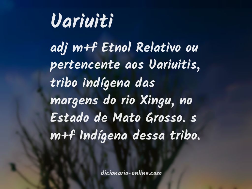 Significado de uariuiti