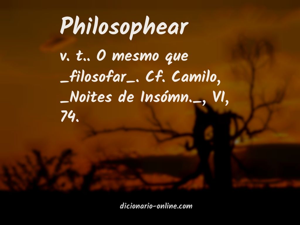 Significado de philosophear