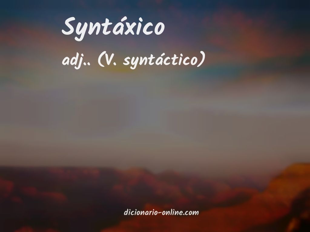 Significado de syntáxico