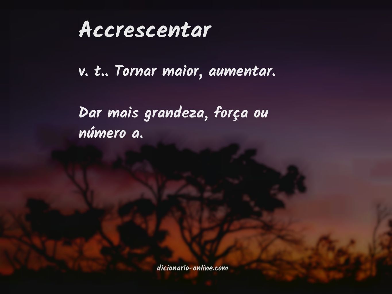 Significado de accrescentar