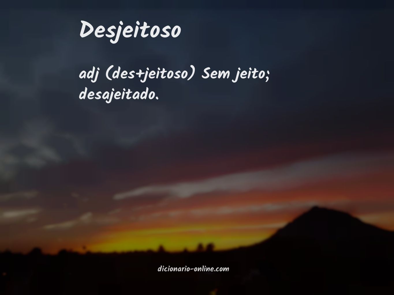 Significado de desjeitoso