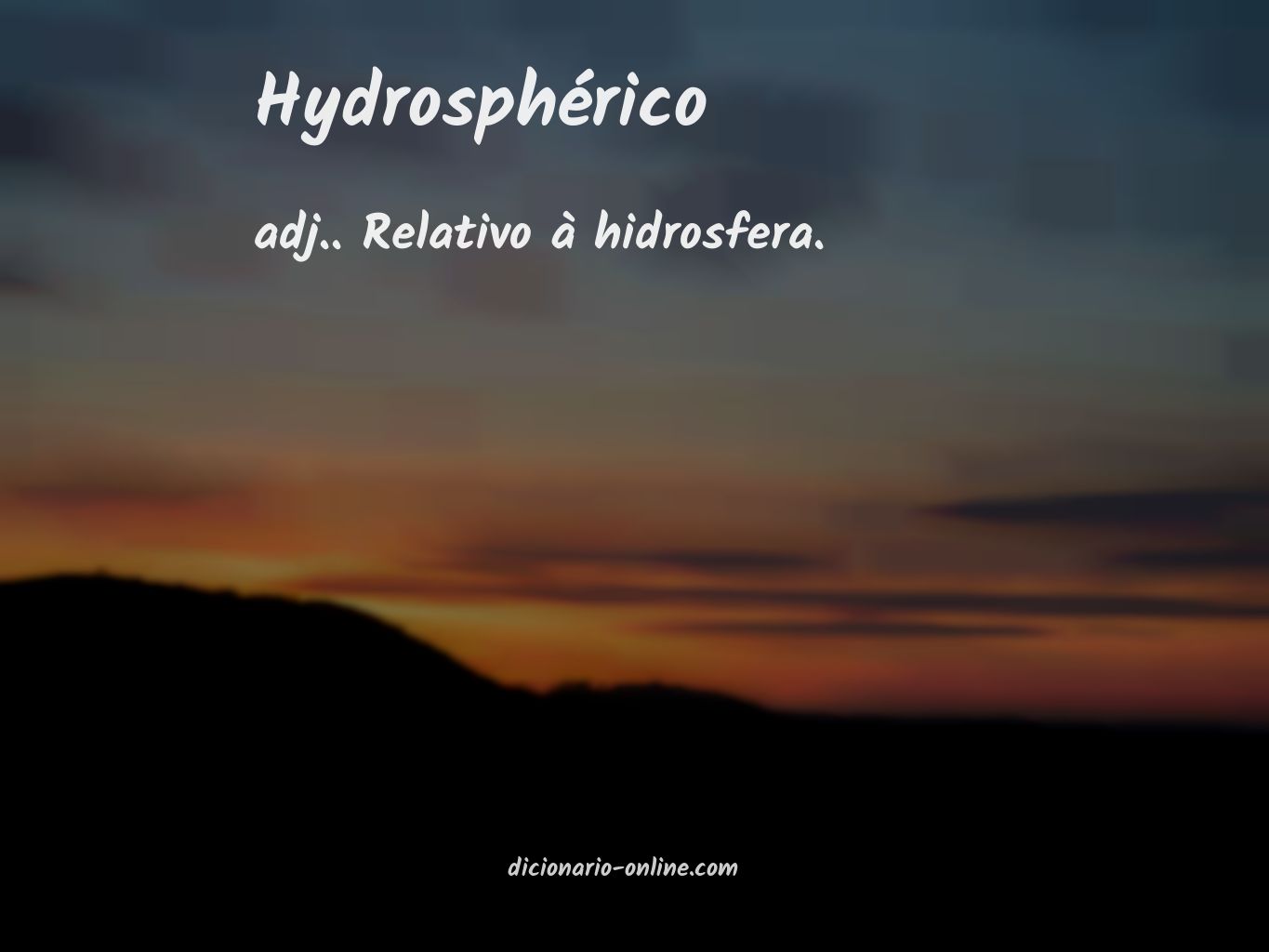 Significado de hydrosphérico