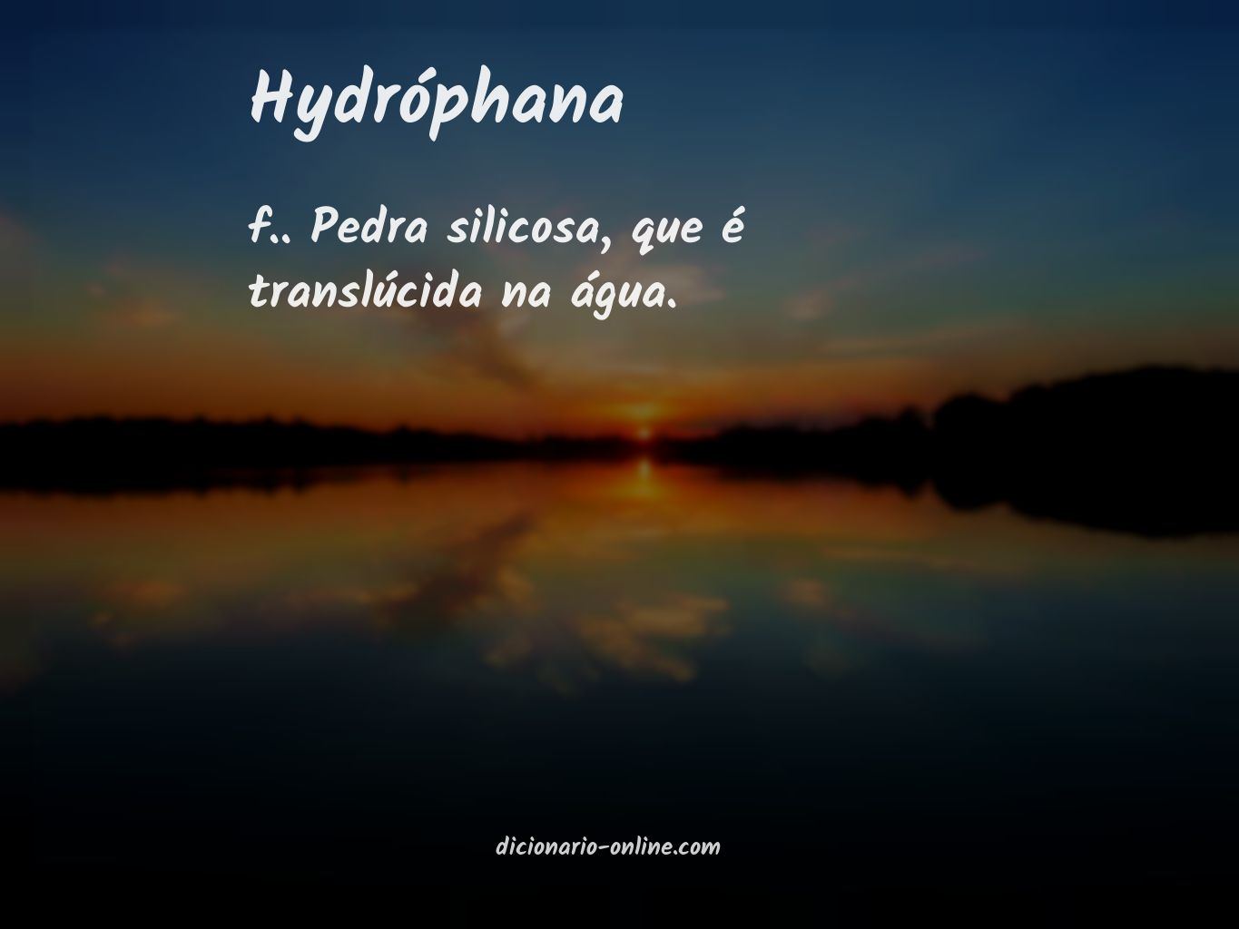 Significado de hydróphana