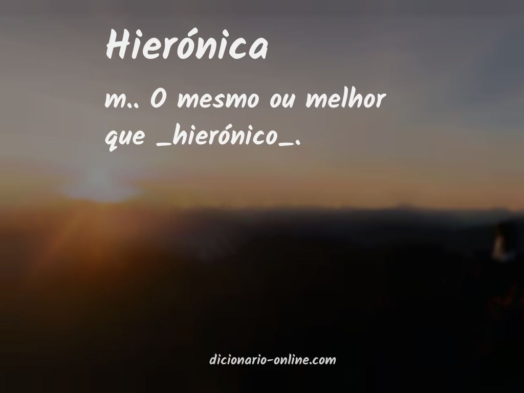 Significado de hierónica