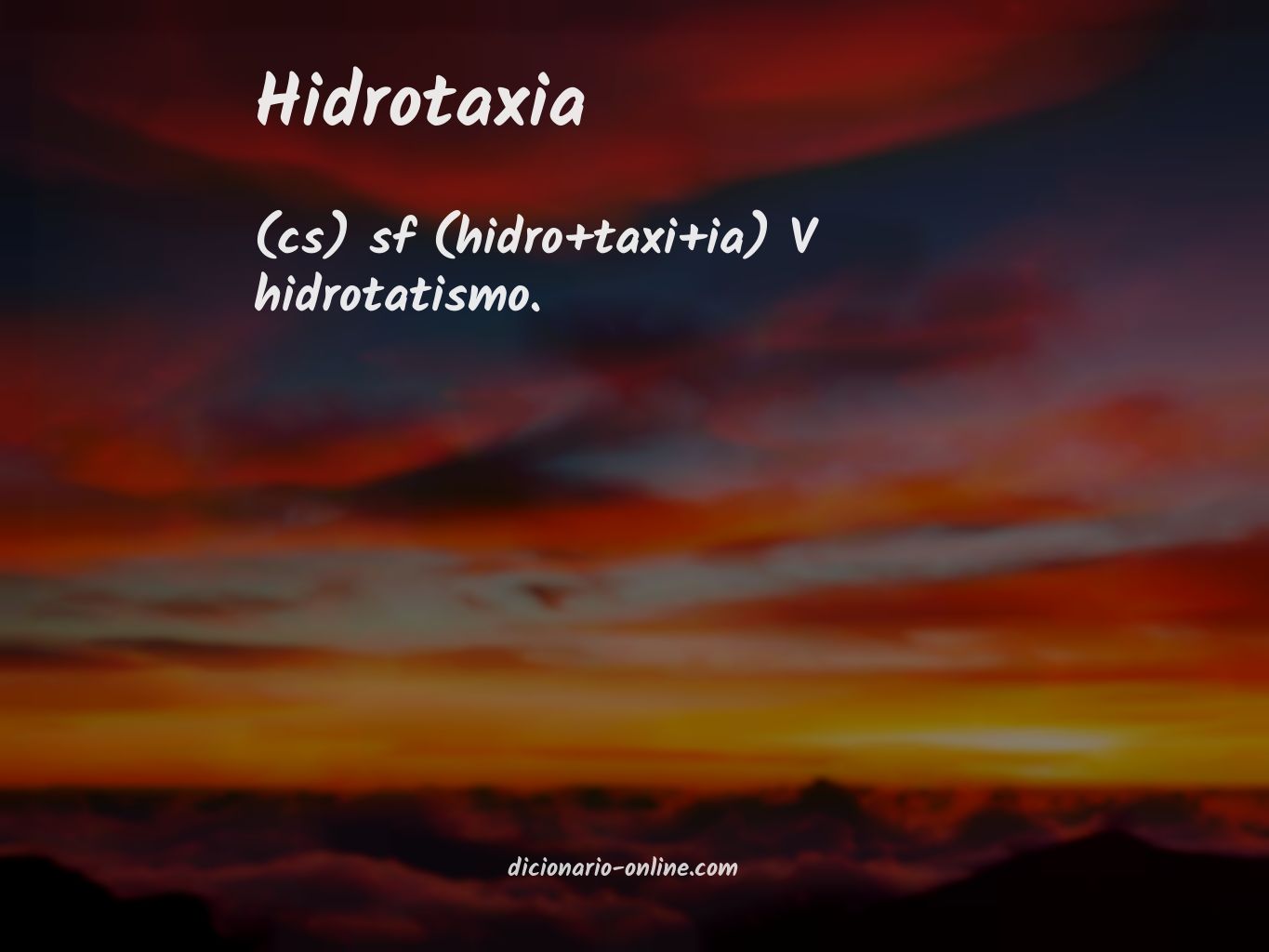 Significado de hidrotaxia