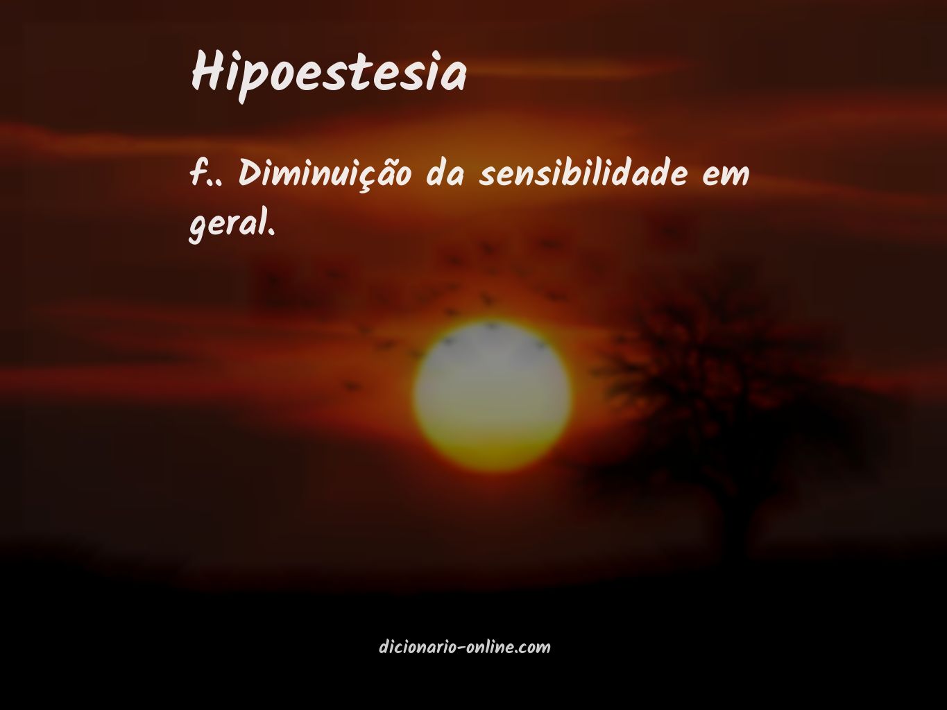 Significado de hipoestesia