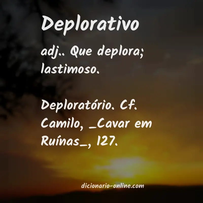 Significado de deplorativo