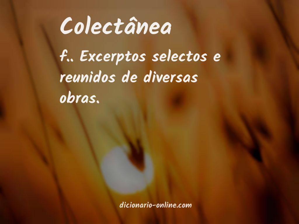 Significado de colectânea