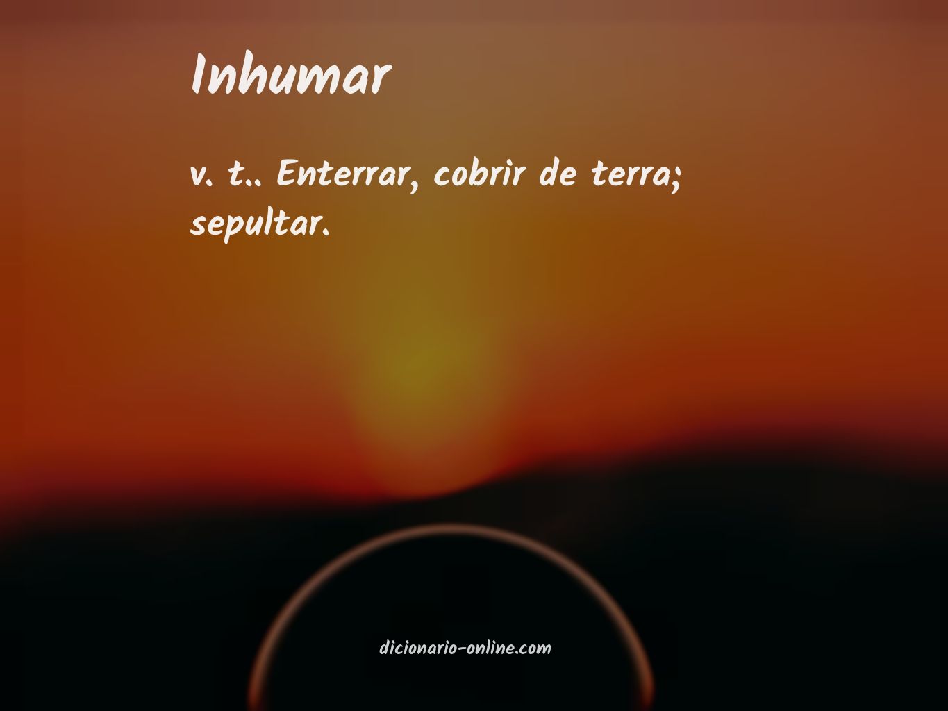 Significado de inhumar