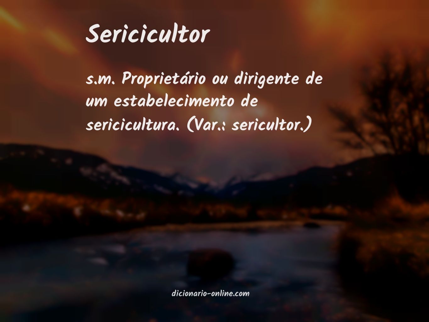 Significado de sericicultor